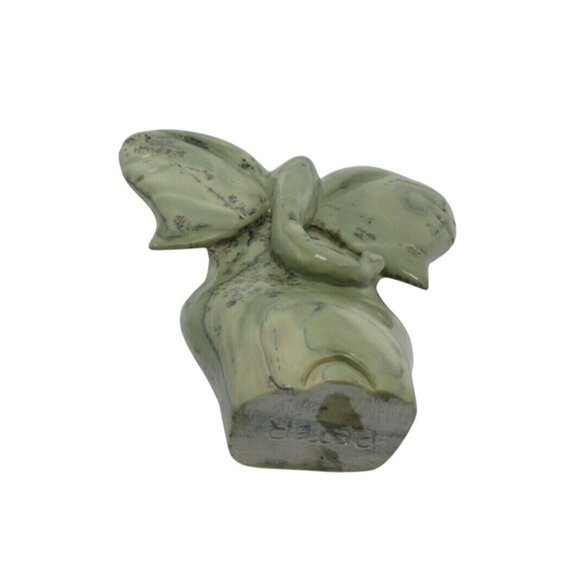 Stone Elephant Hand Carved from Butter Jade Stone in Zimbabwe Africa Signed 9" - Picture 9 of 10